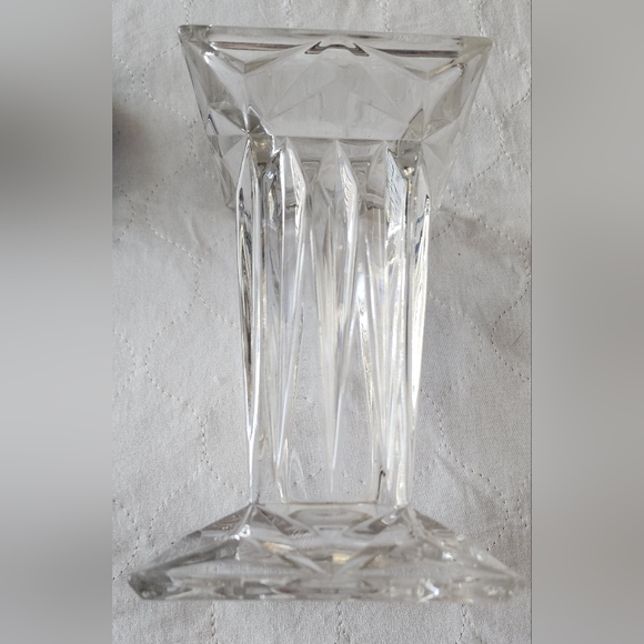 PartyLite Quad Prism Crystal Square Pedestal Pillar Candle Holder Vase CHARITY - Picture 4 of 4